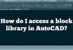 How do I access a block library in AutoCAD?